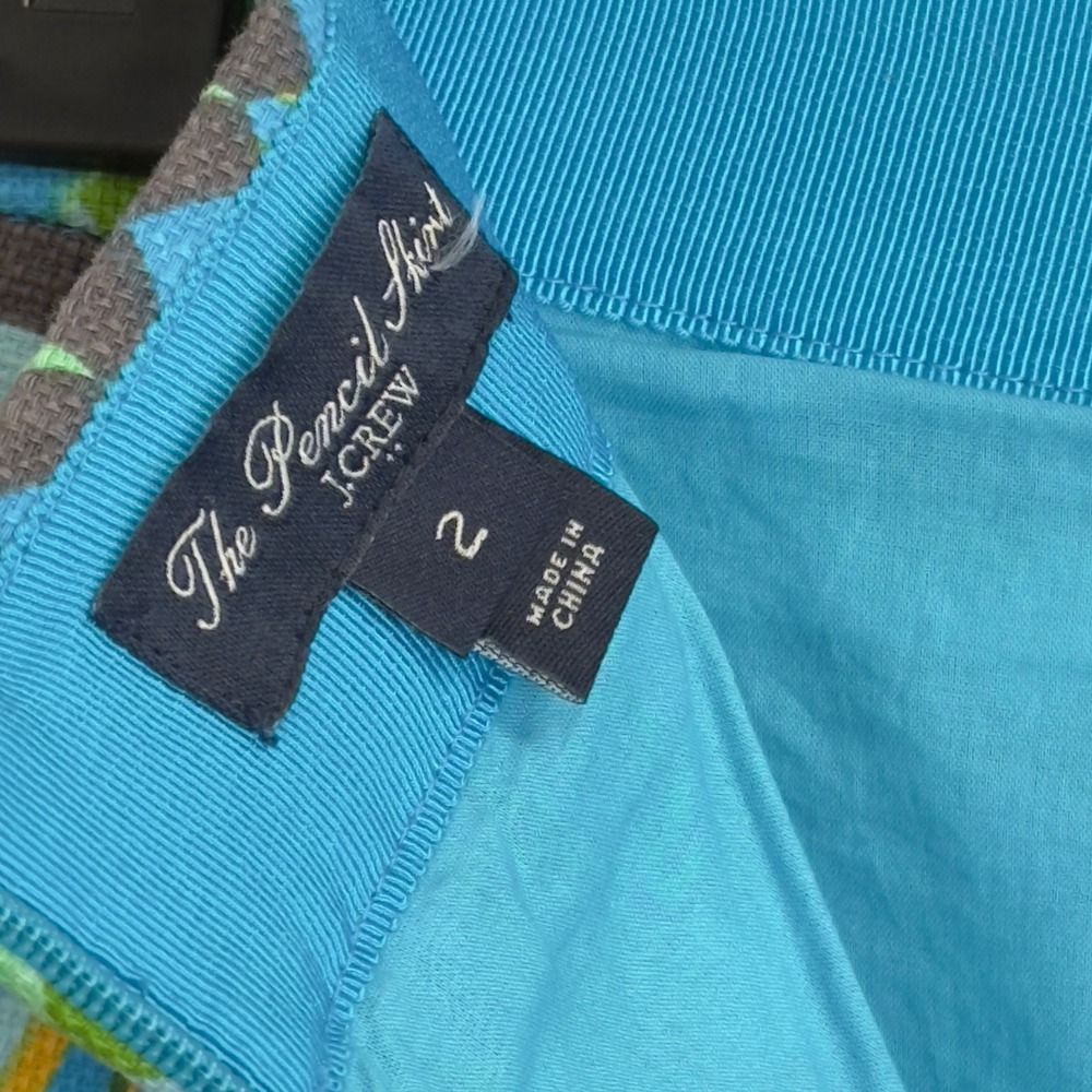 Geometric Diamond Print Pencil Skirt Womens 2 Blue Green Knee‎ Length Graphic - Picture 11 of 12